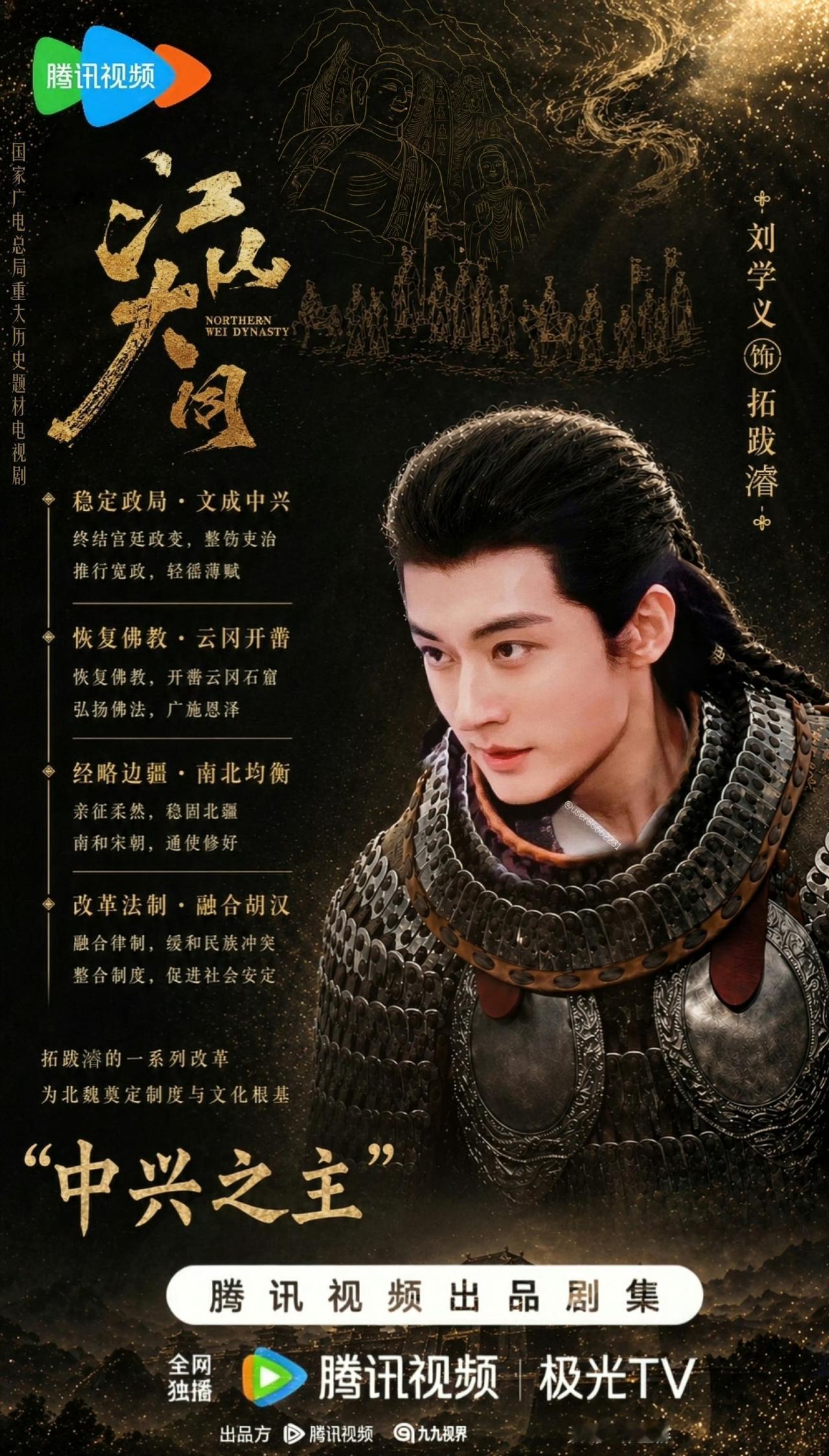 历史群像正剧电视剧江山大同男主世嫡皇孙中兴之主刘学义拓跋濬的粉丝们，晚上好哦！期