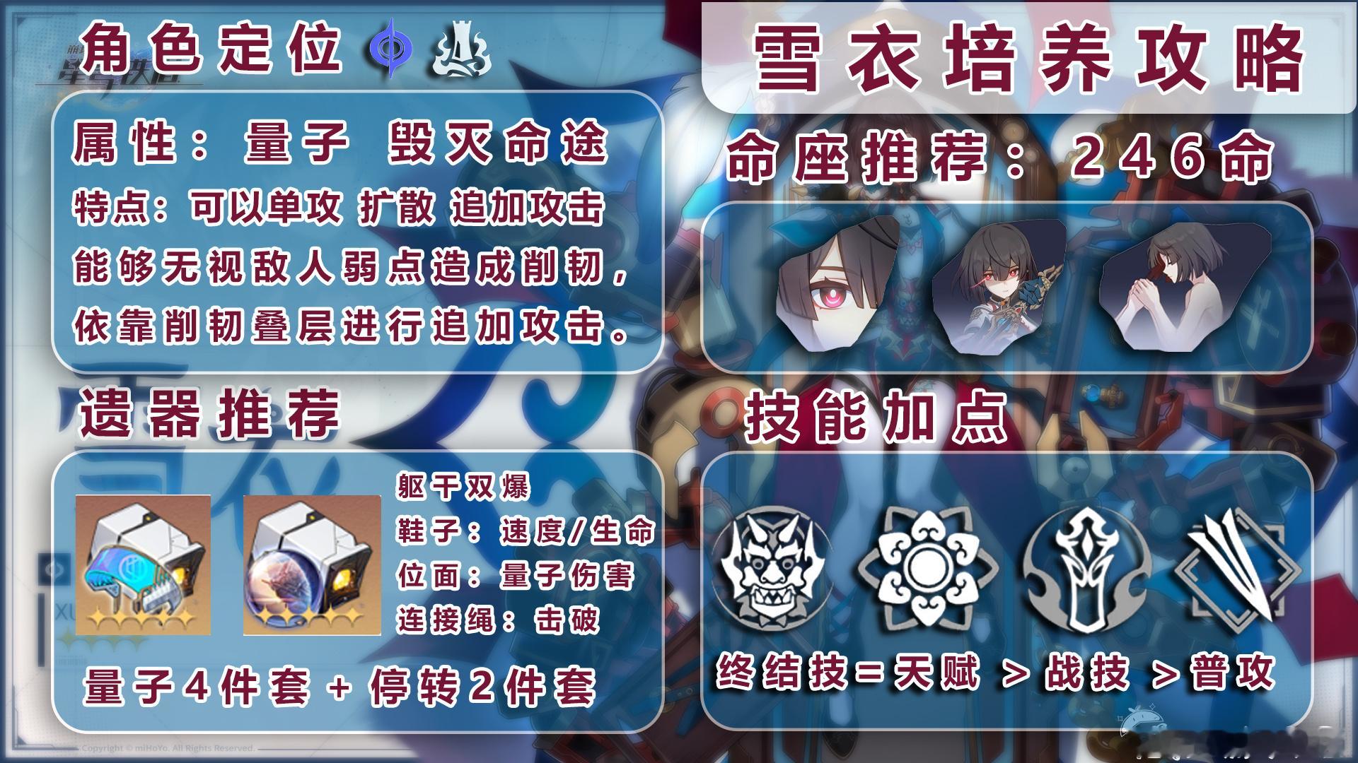 #星穹铁道阮梅##星穹铁道1.6##崩坏星穹铁道#📢雪衣角色攻略：雪衣 量子 