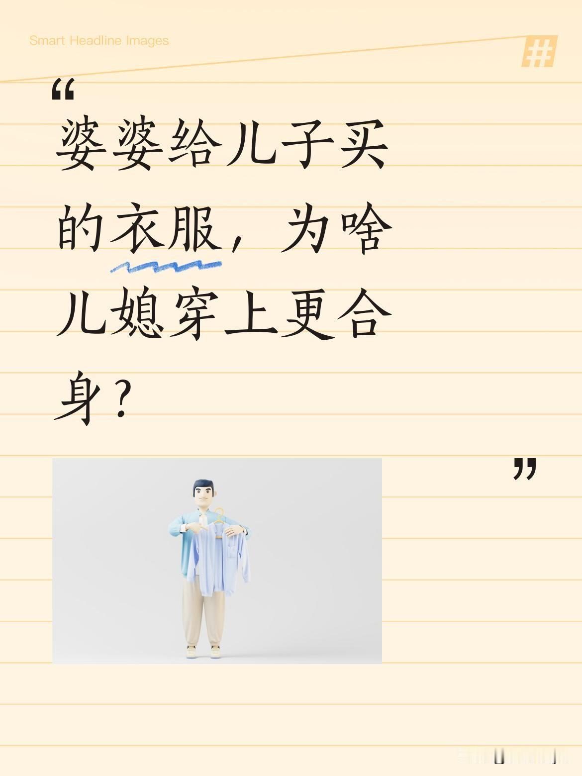 婆婆给儿子买的衣服，为啥儿媳穿上更合身？
有网友分享生活趣事：婆婆说给儿子买了新