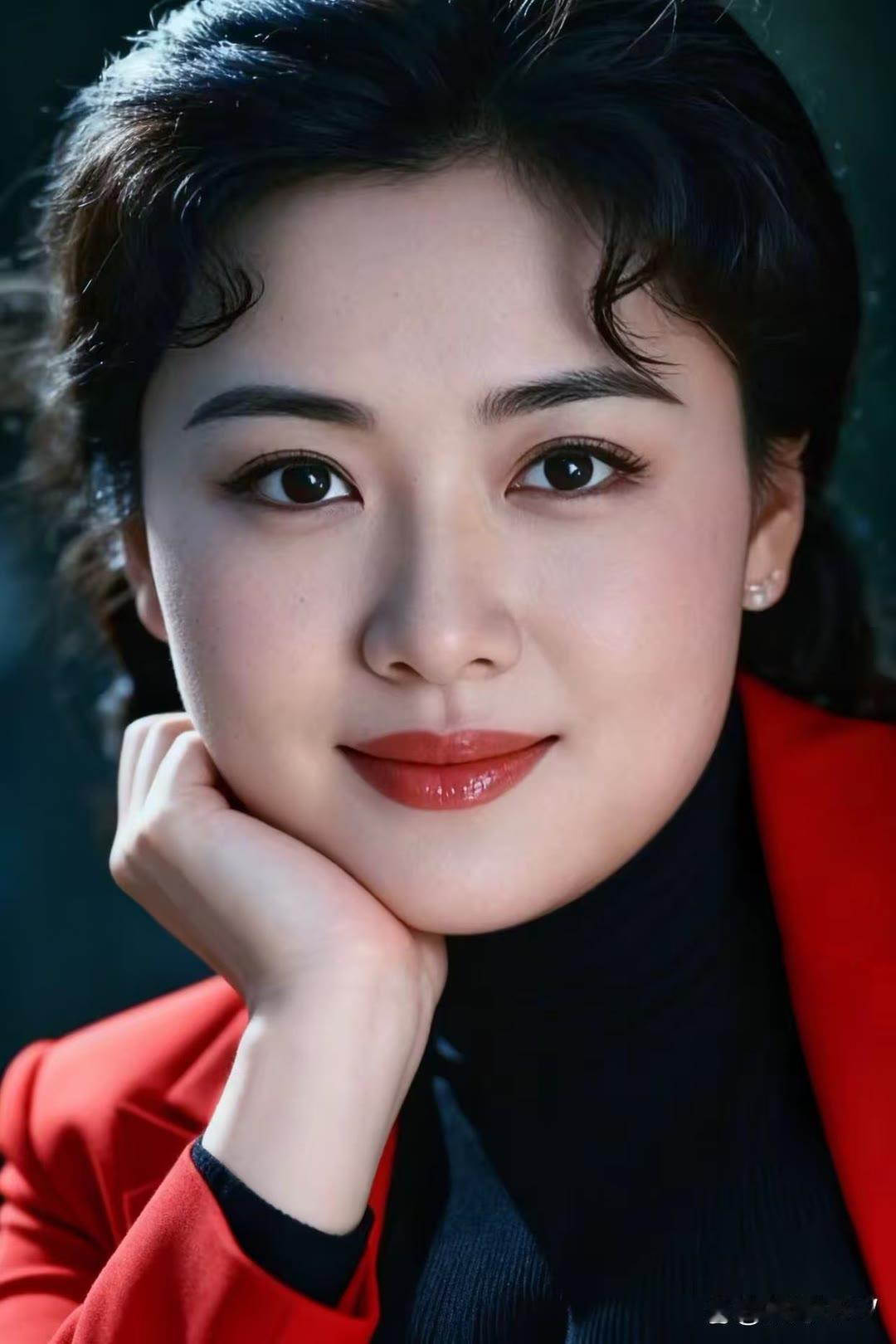 优雅红衣，温柔微笑，气质满分！💄👗✨