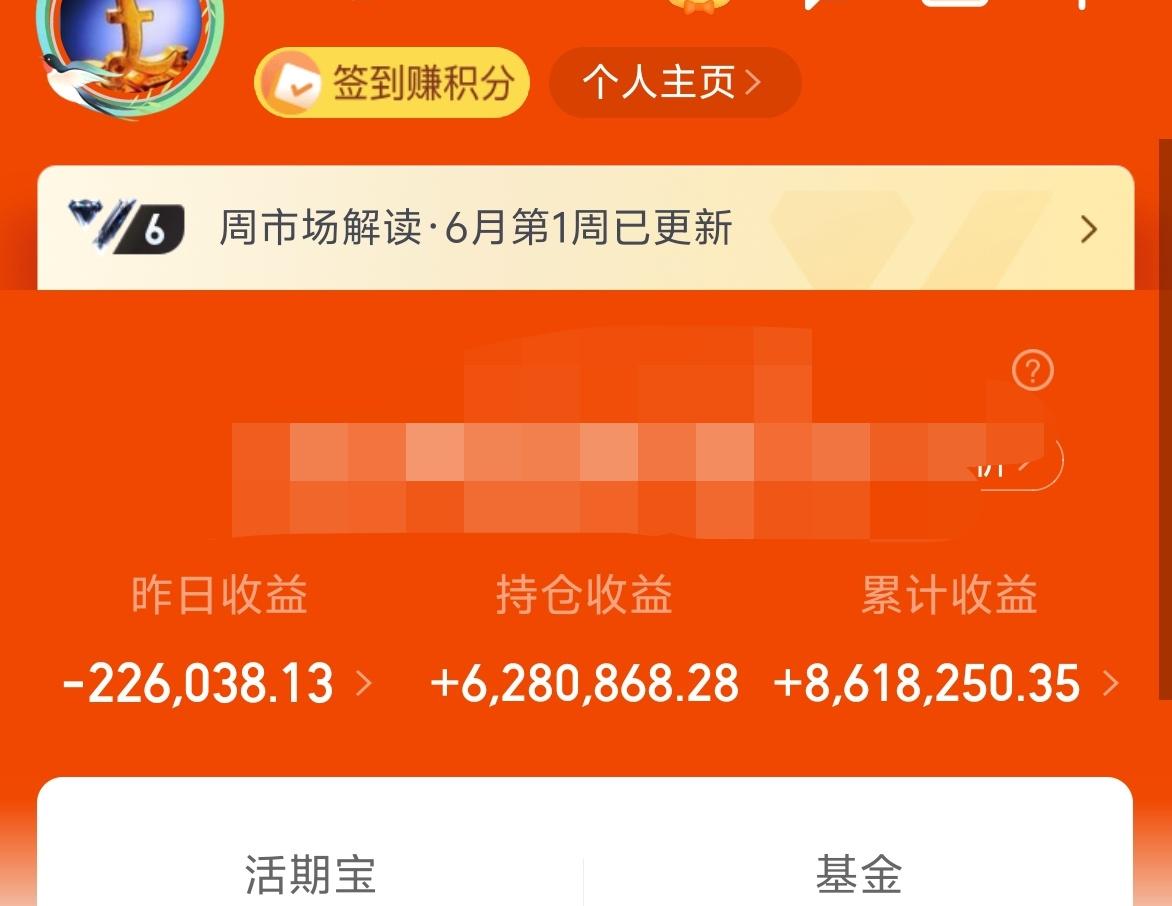昨天基金-22W+，累计收益861W。
是吧，科技又回来了。所以，不要跌两天，就