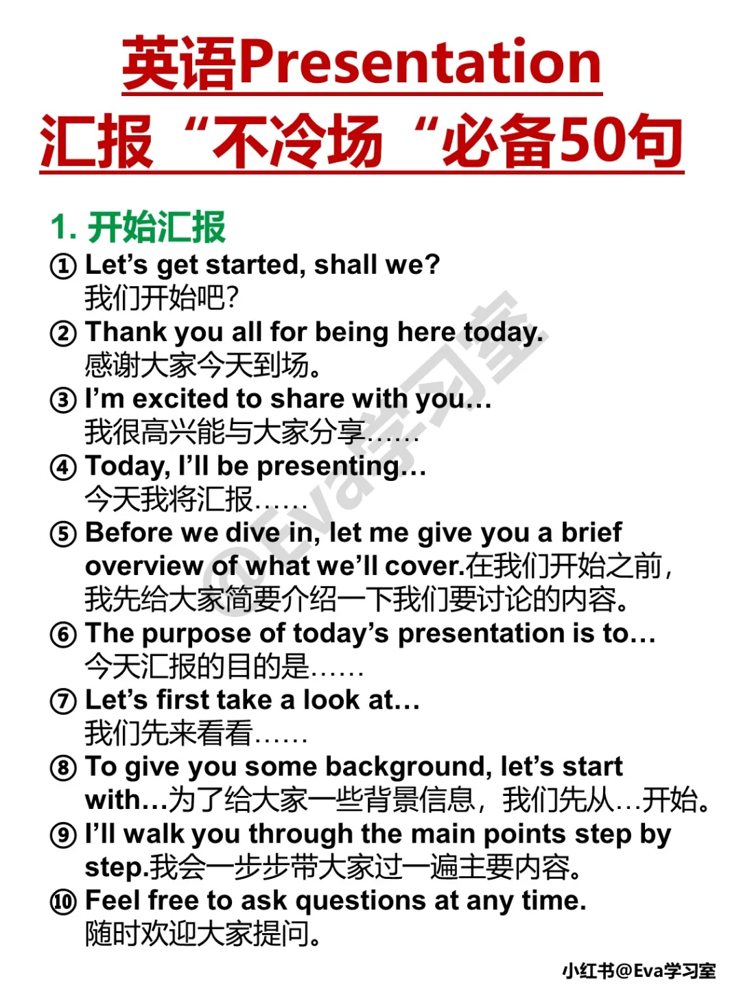 英语 Presentation汇报 “不冷场”表达技巧！