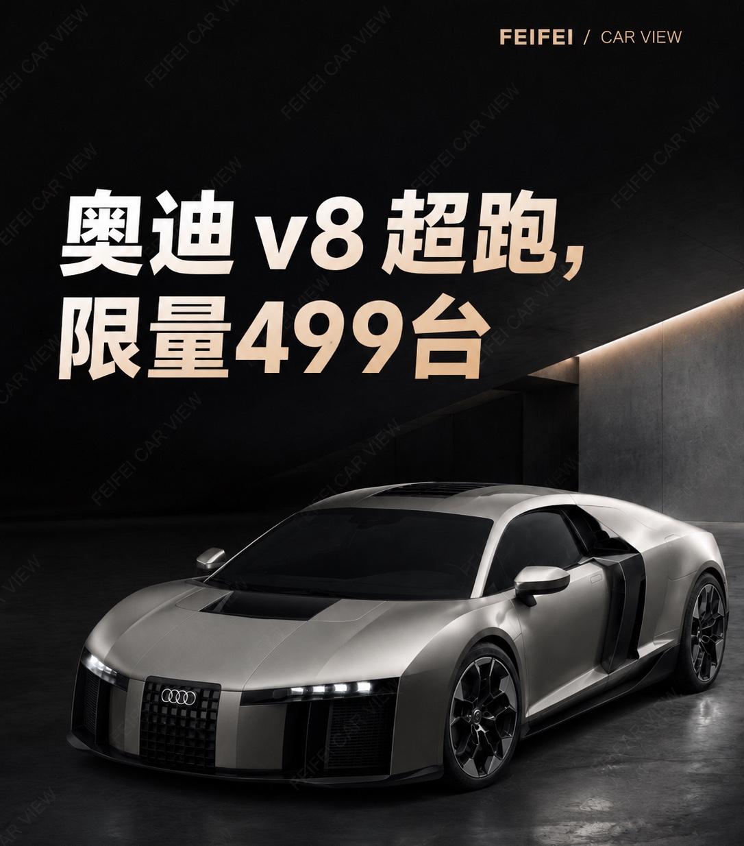 奥迪 V8 超跑，全球限量499台R8 停产之后，奥迪跑车线确实空了一块。

不