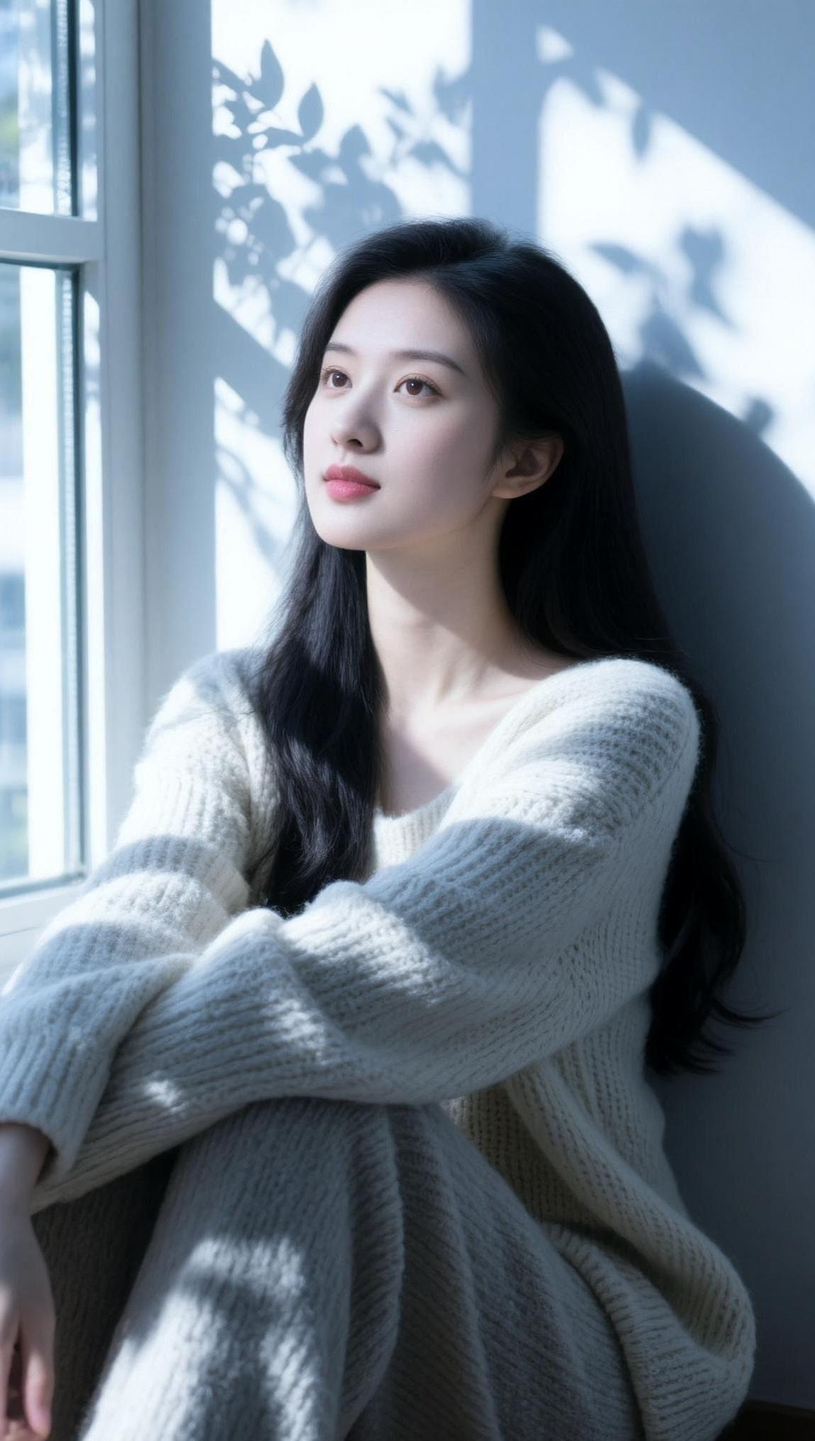 AI窗畔光影写真  抖音ai创作 今日分享 氛围感照片 人物肖像