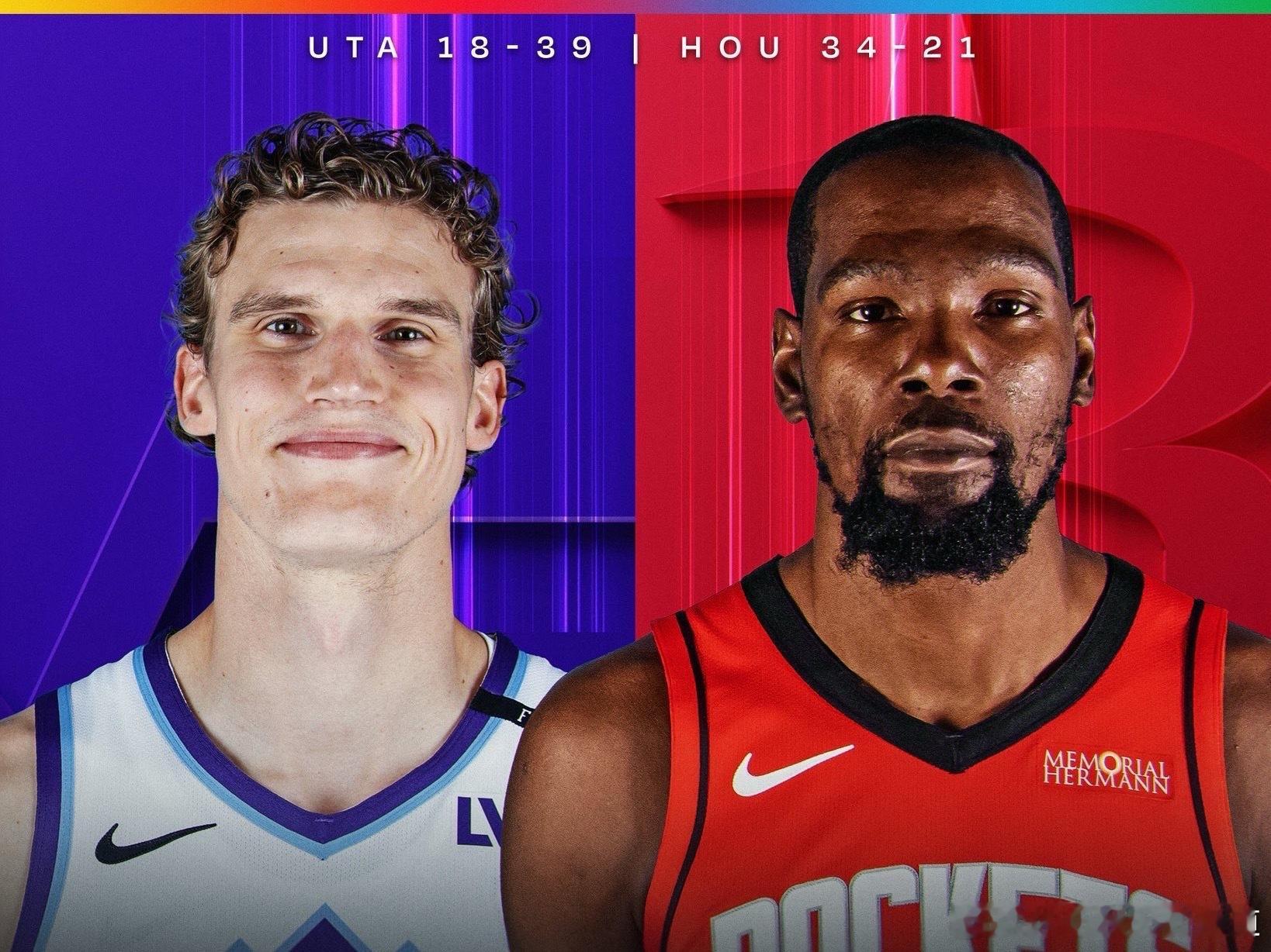 十点半火箭主场战爵士！今天赢球的话火箭重返西部前三直播及回放：网页链接（复制到浏