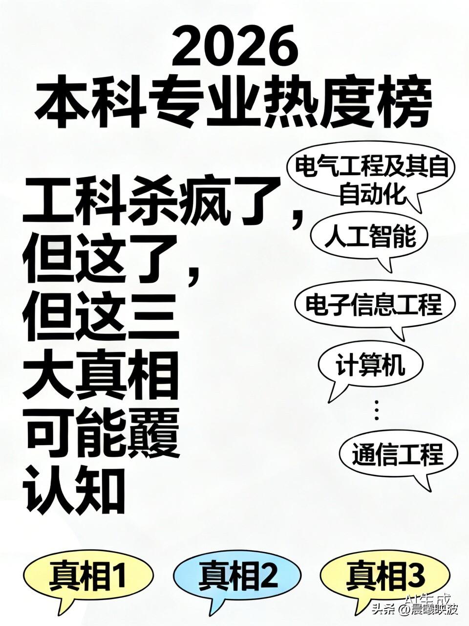 2026本科专业热度榜出炉：工科杀疯了，但这三大真相可能颠覆认知

  今年的高