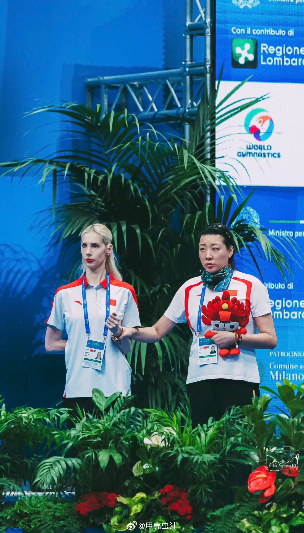 两位美丽的教练🌟2026米兰艺术体操世界杯艺术体操