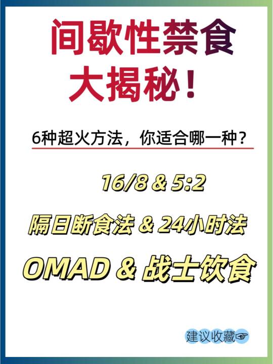 🌟间歇性禁食大揭秘！6种超火方法攻略❗