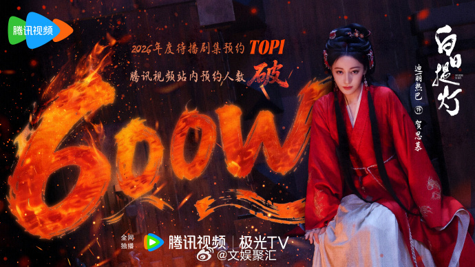 和迪丽热巴赴一场百年宿命之约白日提灯年度待播剧集预约TOP1恭喜《白日提灯》双端