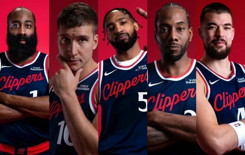 今日首发：哈登、博格丹、伦纳德、小琼斯、祖巴茨 ！哈登 快船 nba季前赛 ​​