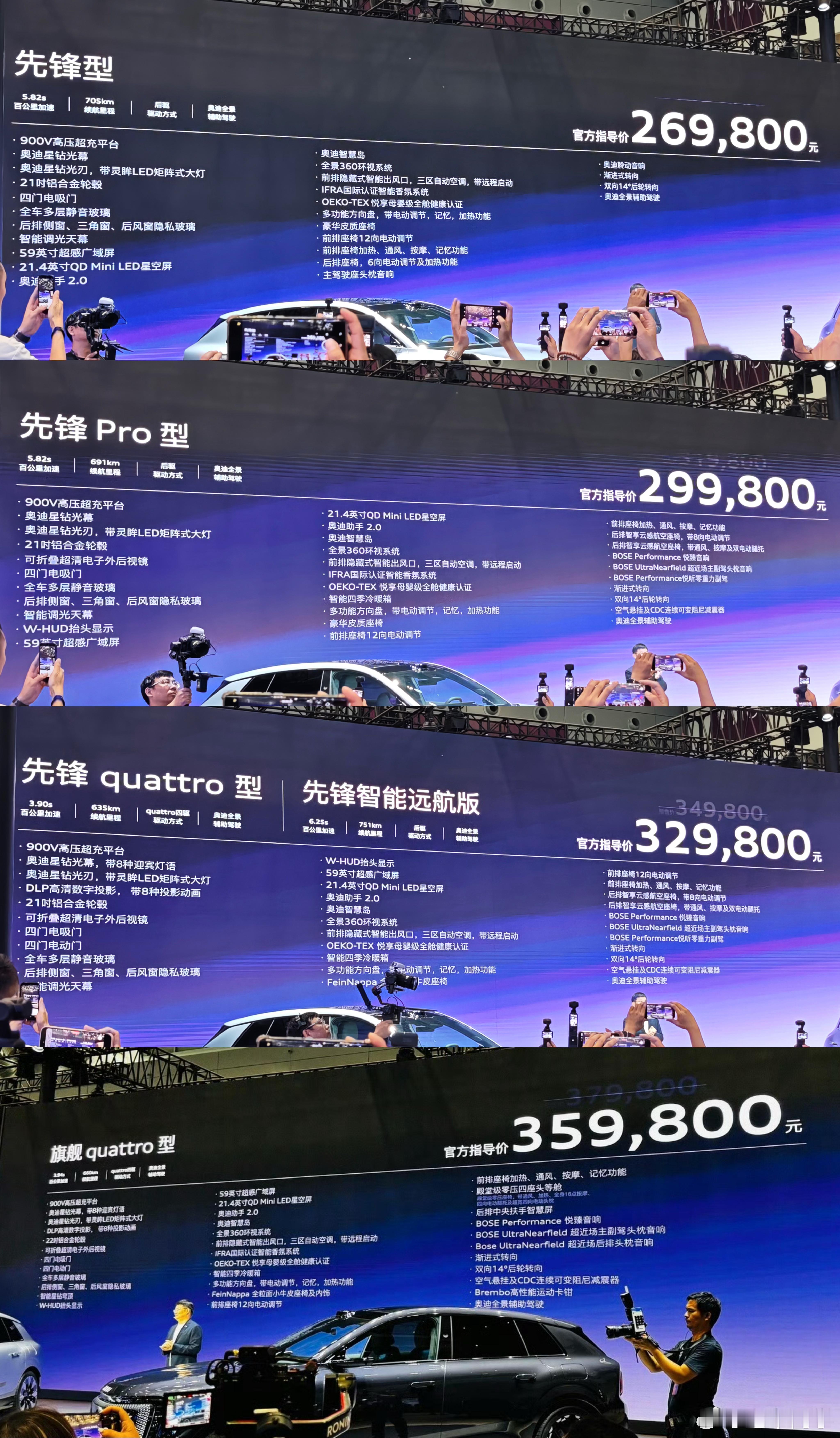 奥迪E7X正式售价来了- 先锋型 26.98万- 先锋Pro型 29.98万- 