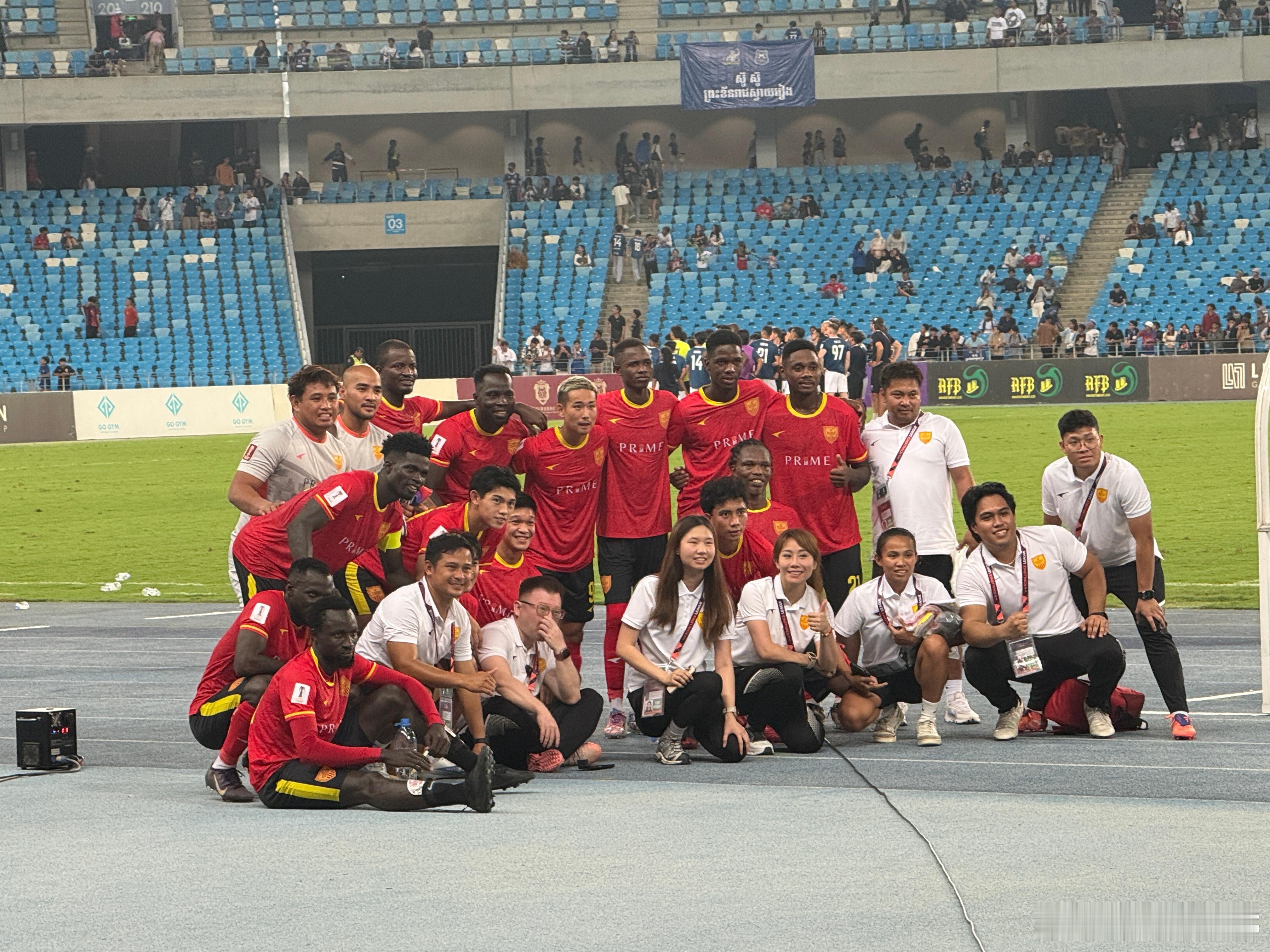 菲律宾中资球队，在今晚亚挑联赛，东亚区决赛首回合的比赛中，客场1:1逼平柬埔寨的