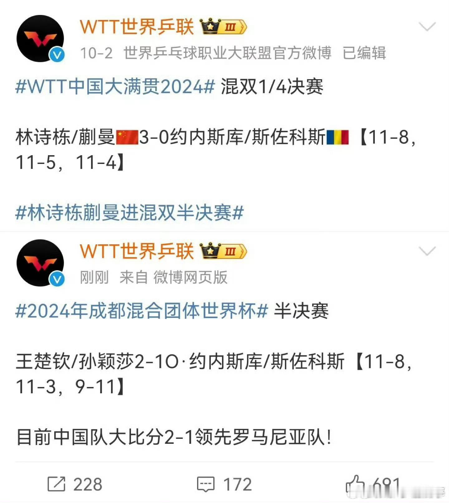 王楚钦孙颖莎vs约内斯库斯佐科斯 抓紧归还天选混双动漫组合混双权利 