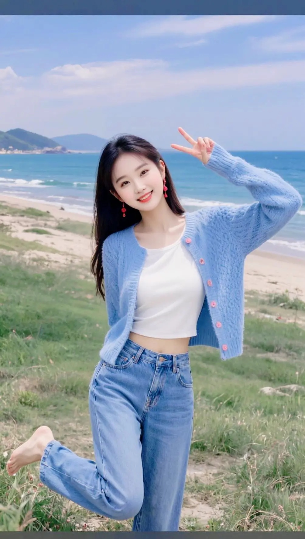 AI海滨清新照 ai创作 上热门 二创激励计划 伙伴计划