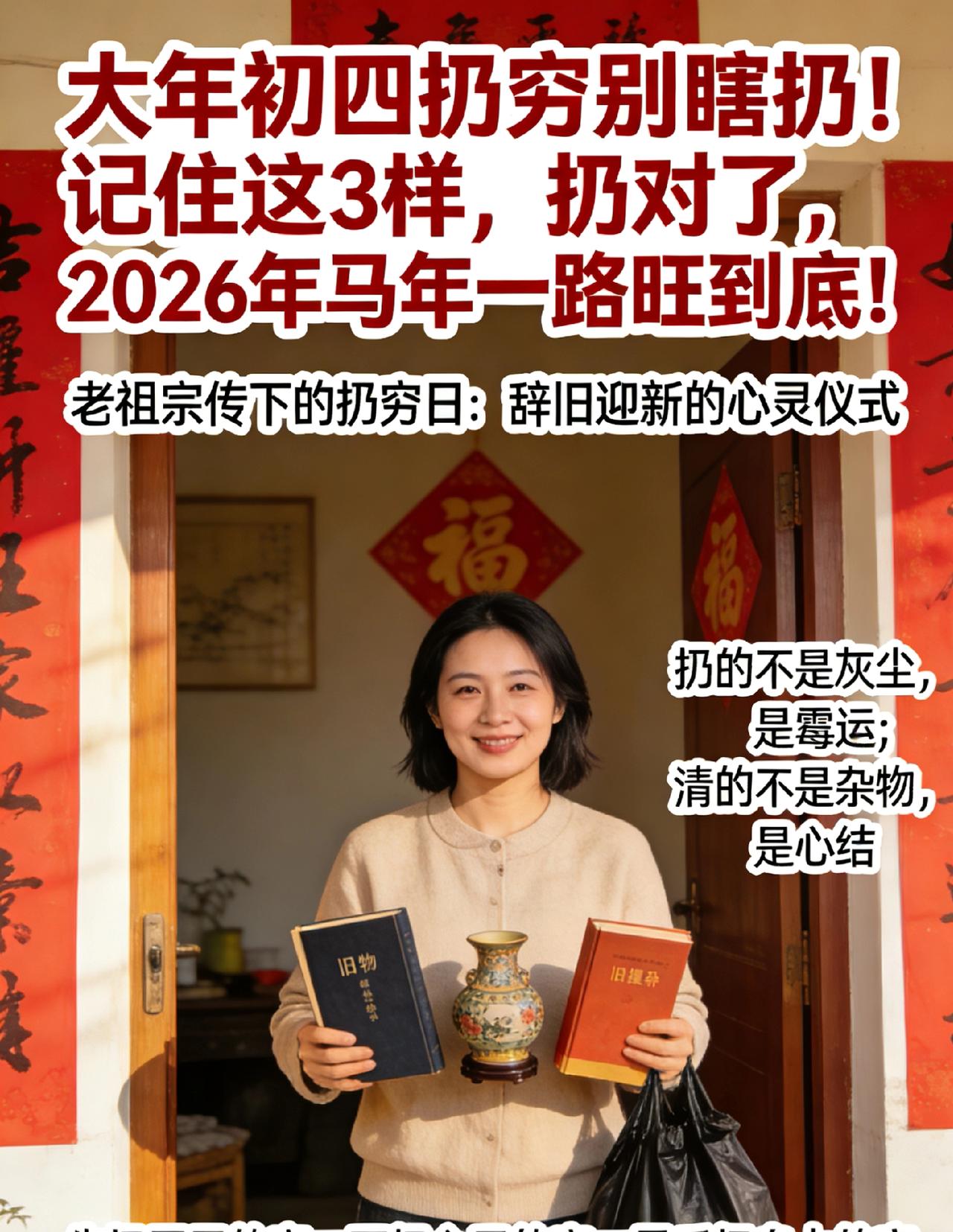 大年初四“扔穷”别瞎扔！记住这3样，扔对了，马年一路旺到底！
 
大年初四，老祖