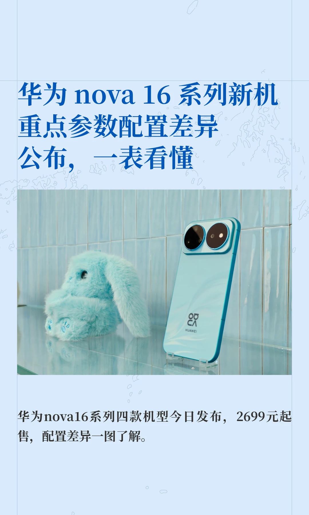 一表看懂华为nova16系列四款机型参数差异→