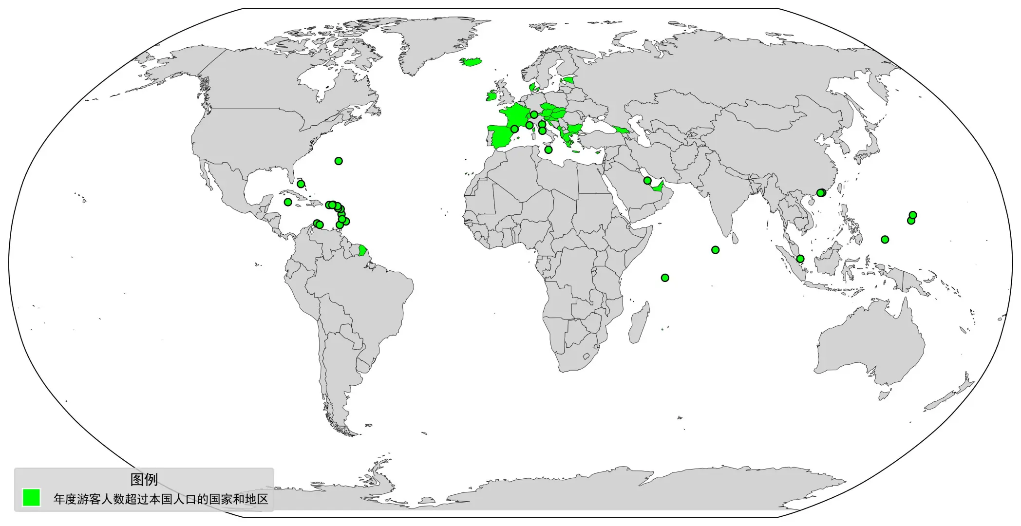 年度游客超过本地人口的国家和地区