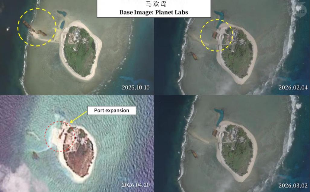 菲律宾下了血本，在南海“大兴土木”。菲媒主动曝光，小马科斯政府正在马欢岛上扩建“