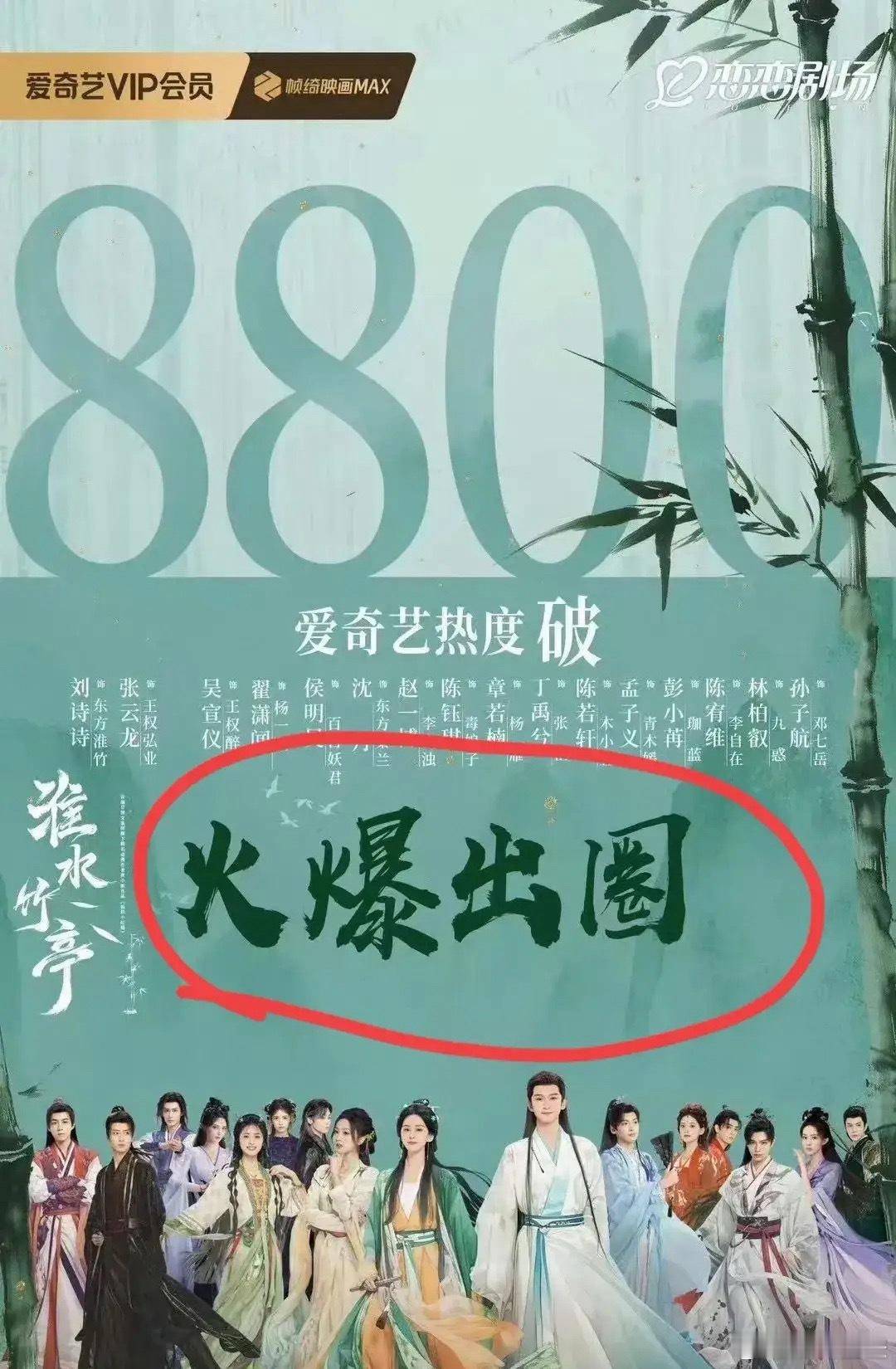《淮水竹亭》发海报：火爆出圈！再一看热度只有8800，有的时候真的会被这些做宣发