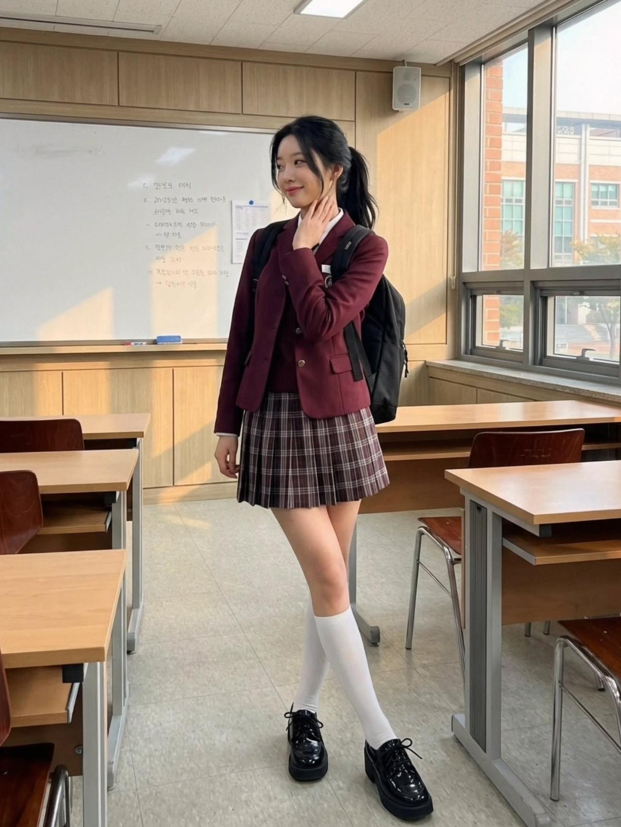 记录我的2026校园里的甜美少女，背着书包，微笑着迎接新的一天！💕📚