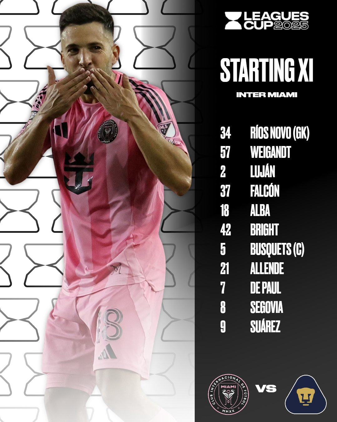 【梅西缺席&今日首发阵容】🕢07:30🔥北美联赛杯第三轮⚽迈阿密国际vs墨西