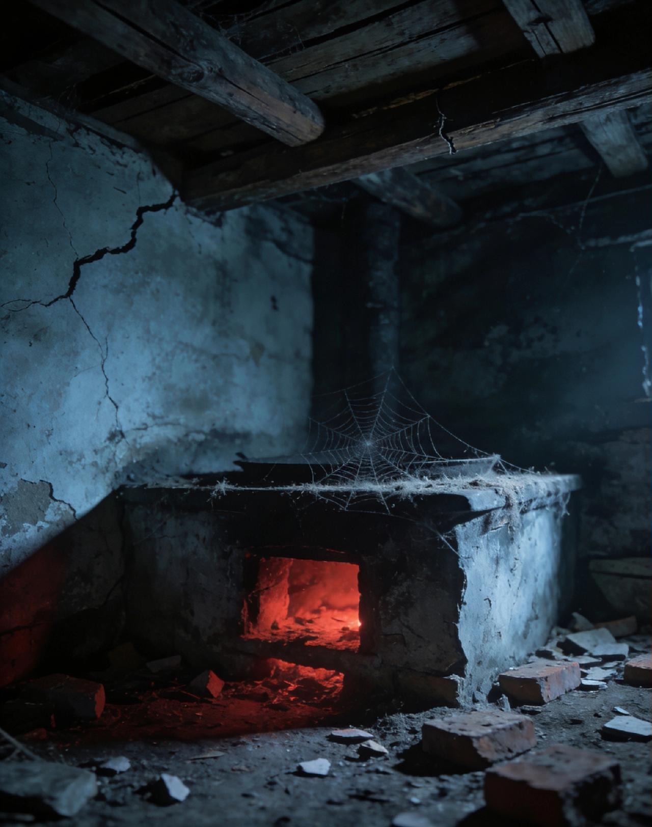 老家农村有个禁忌：半夜千万别靠近灶膛。
 
那天深夜我口渴进灶房，没生火的灶膛却