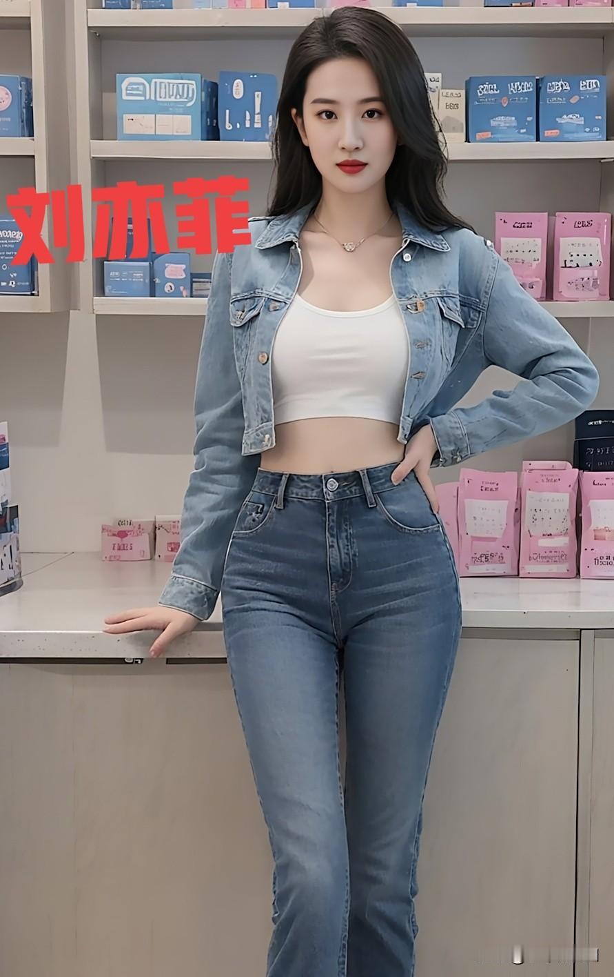 刘亦菲牛仔套装气质优雅美的不可方物  女明星 气质女明星