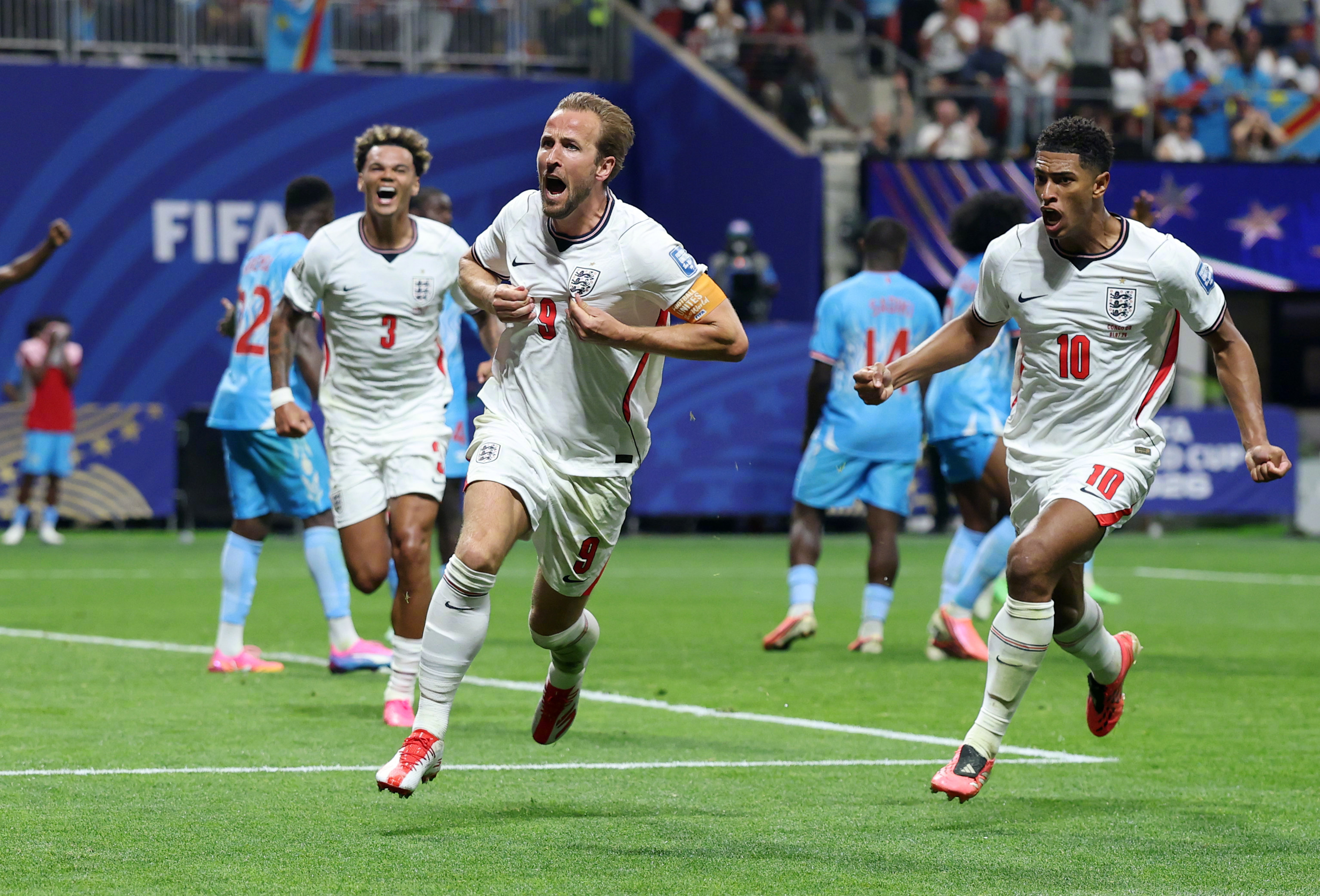 英格兰 1-1 民主刚果第75分钟，戈登左路传中，凯恩头球破门 英超联赛 世界杯