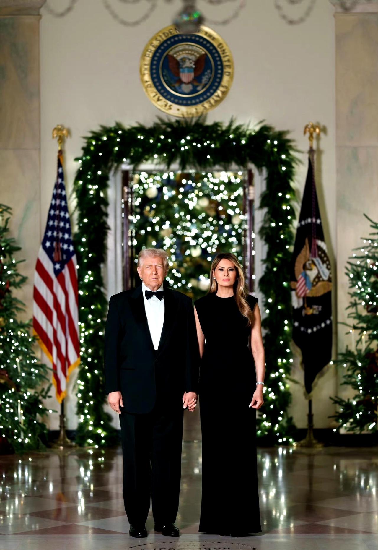 2025，2020，2018，2017年白宫圣诞季官方照。 ​​​