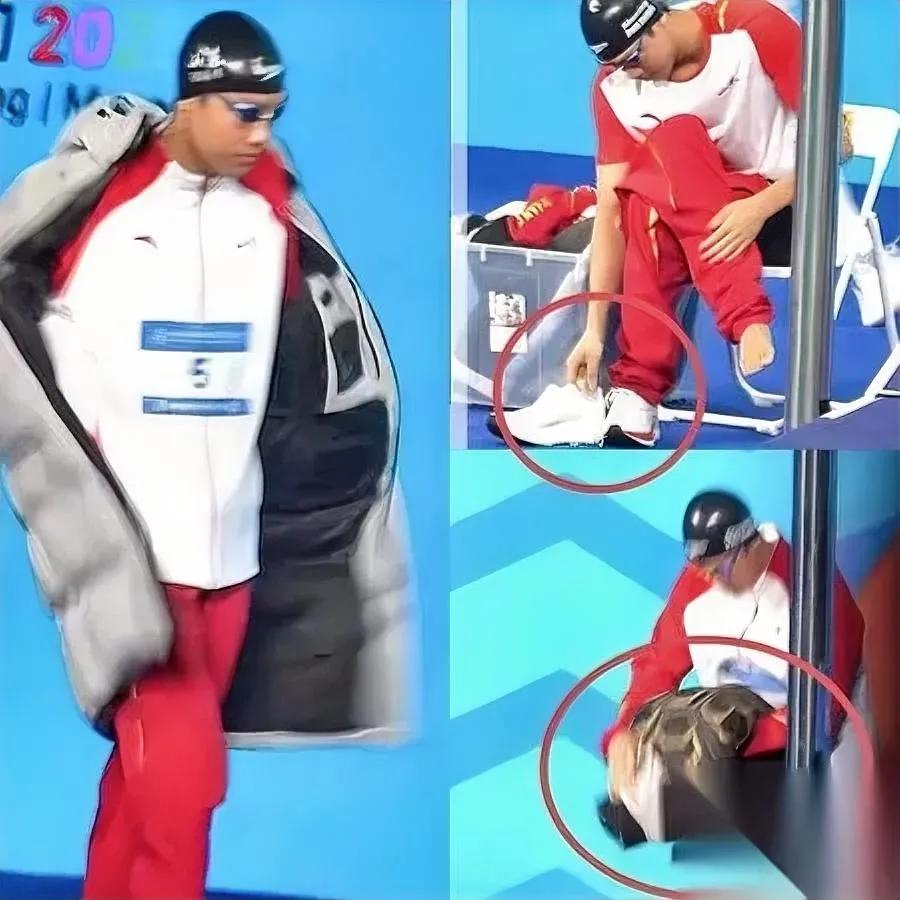 看全运会发现个怪事！

山东小哥脱衣习惯惊到我

张展硕准备下水时，脱衣服的细节