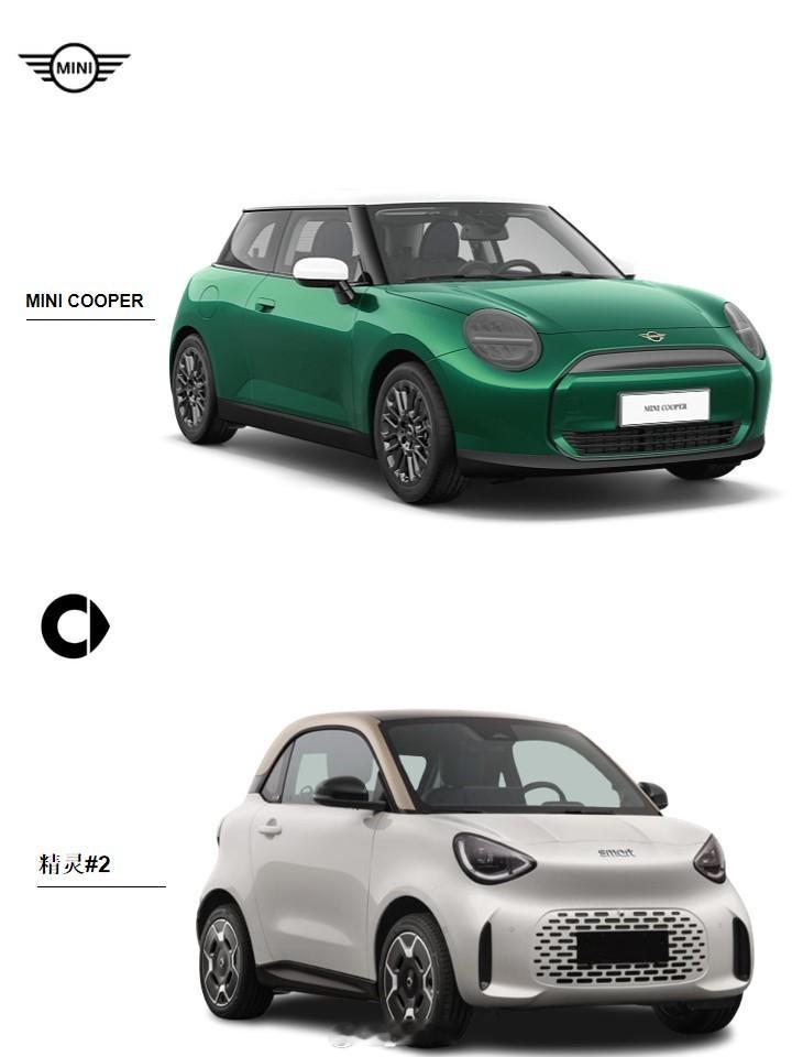 smart精灵2号纯电MINI COOPER  smart精灵2号来了！老对手再