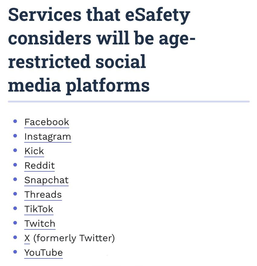 澳大利亚政府正式下令禁止16岁以下青少年使用一系列主流社交媒体，但有人抱怨说，左