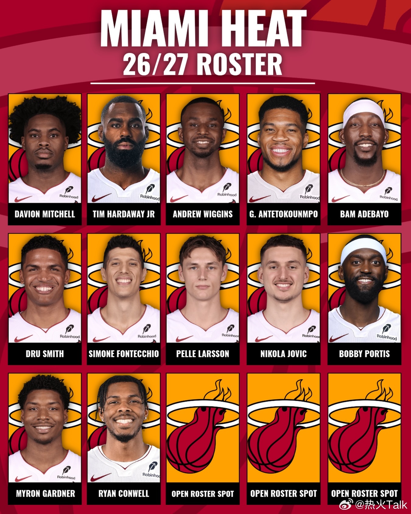 热火目前仍然拥有3个空余阵容名额nba迈阿密热火