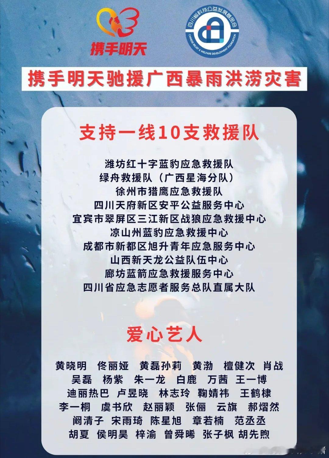 爱心艺人新增：陈星旭、范丞丞、梓渝、曾舜晞 