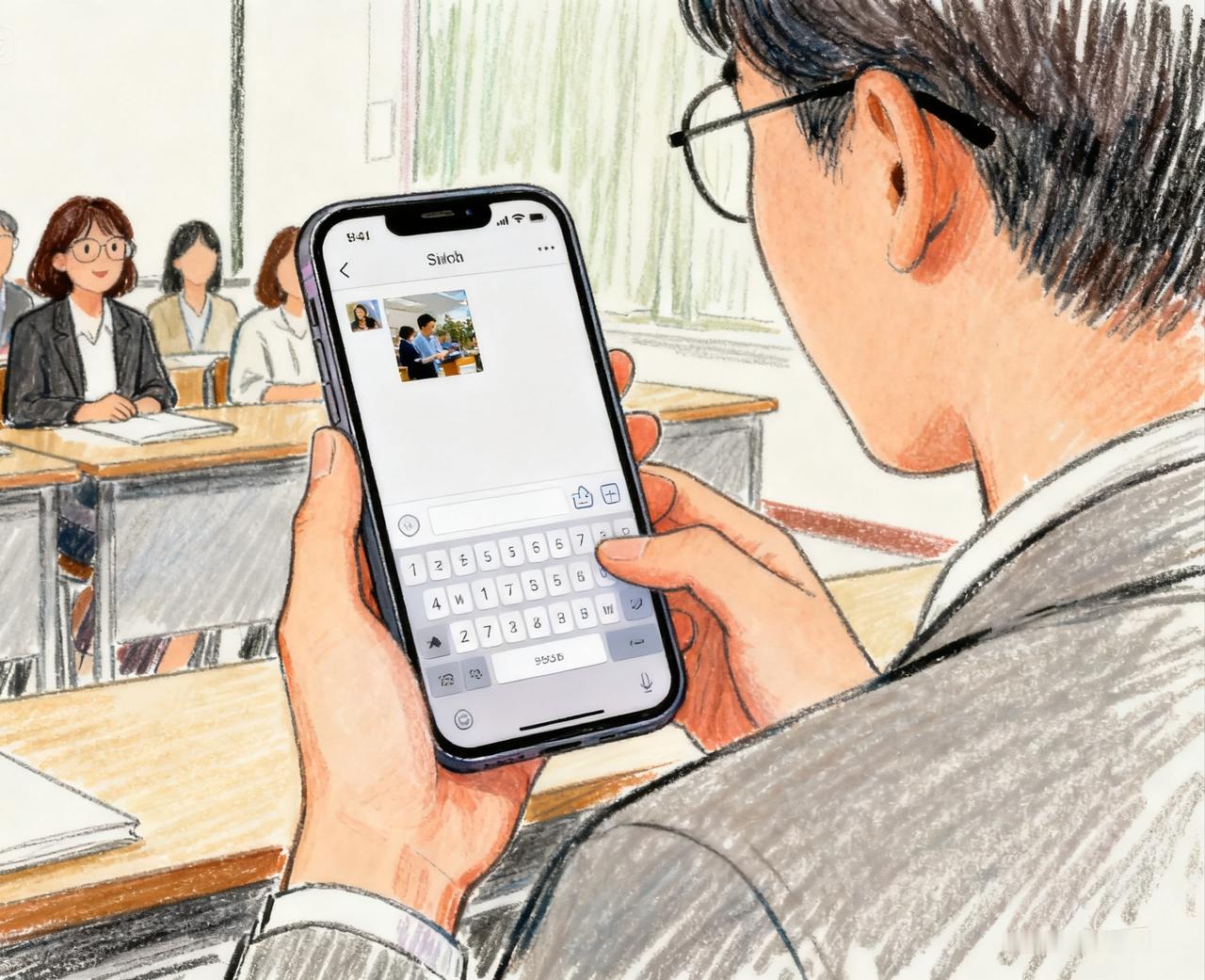 很多学校有规定，外出学习的教师必须往教师群里发送图片。

为什么要这么做？回答是