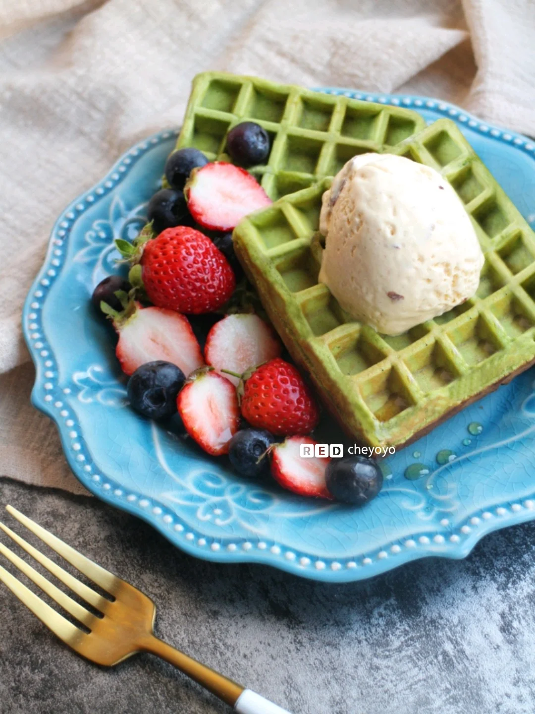 🍃自制高颜值抹茶华夫饼🍃无需烤箱！简单快手！