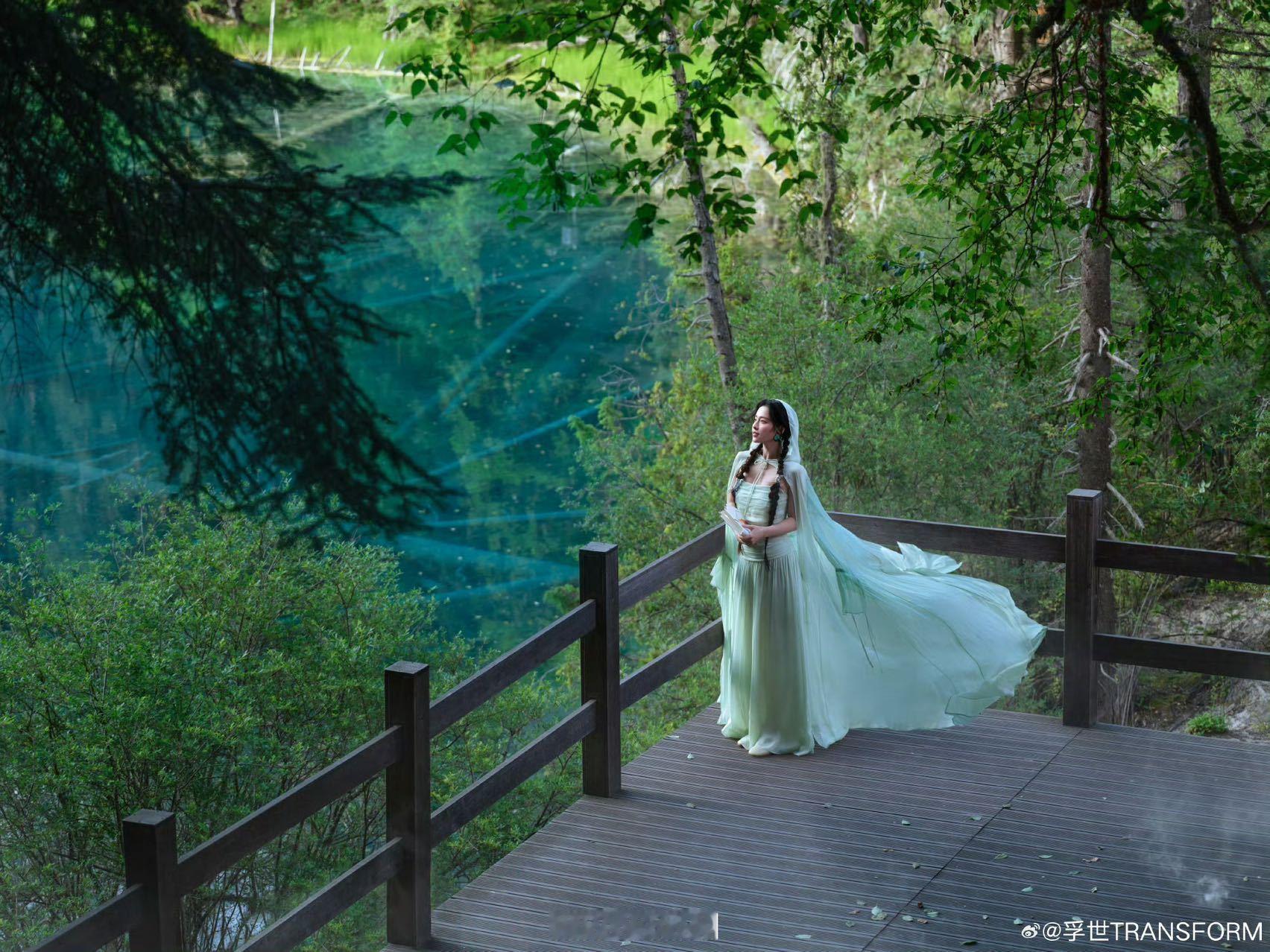 张嘉倪完全神女张嘉倪这张好有神性被张嘉倪川西大片狠狠惊艳，没有过多修饰，风吹动发