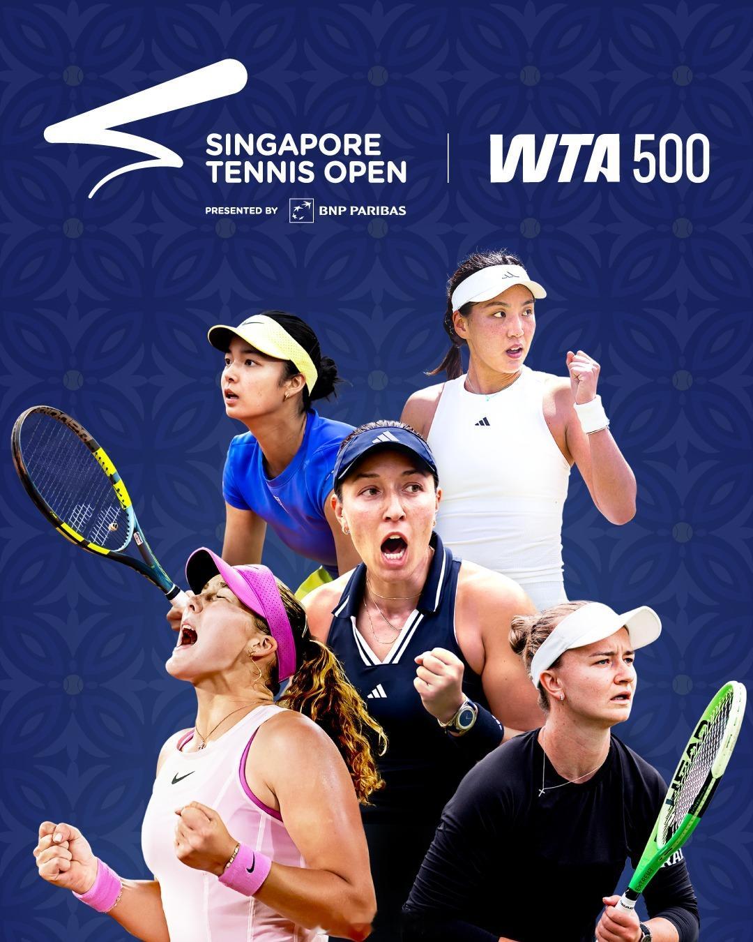 新加坡WTA500球员海报（9.20）安德列娃🇷🇺、佩古拉🇺🇸、克雷吉茨