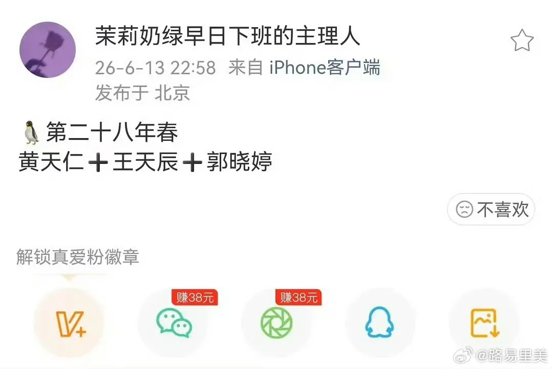 郭晓婷 王天辰  一万分期待这个第二十八年春！导演和制片人早就应该多听观众的了！