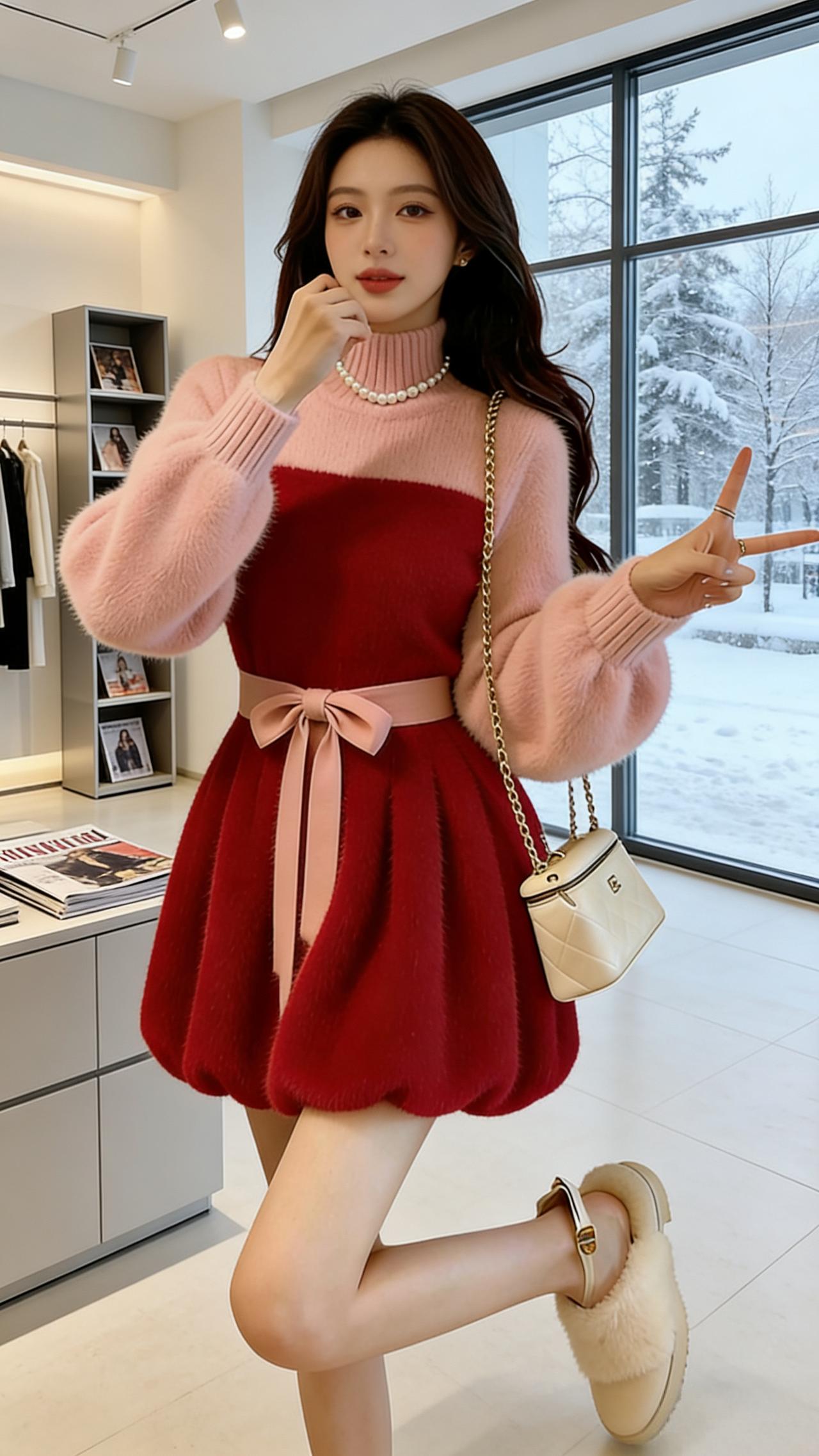 好看的衣服不分年龄冬季出游穿搭思路穿搭这块我很听劝给这个冬天来点多巴胺穿搭美女感