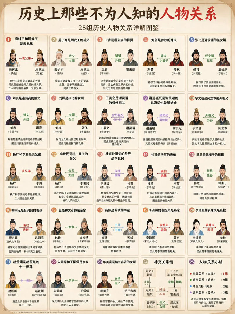 颠覆认知！这些历史人物居然是亲戚？！ 