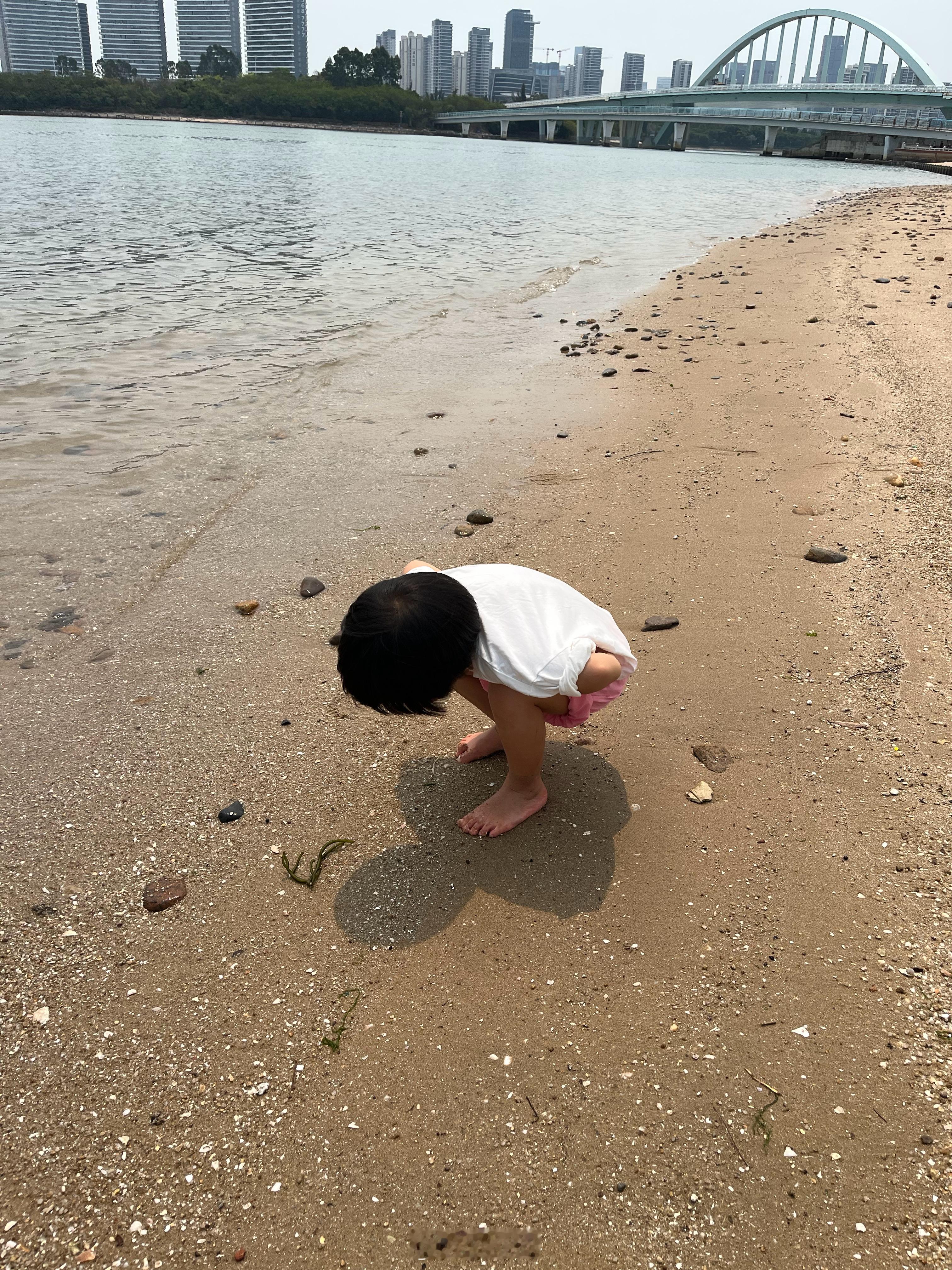 请欣赏海边小孩的肤色带娃随手拍