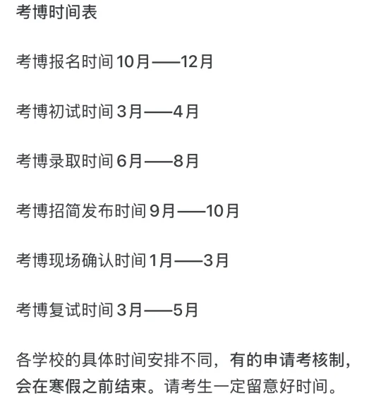 2026年考博时间线安排！