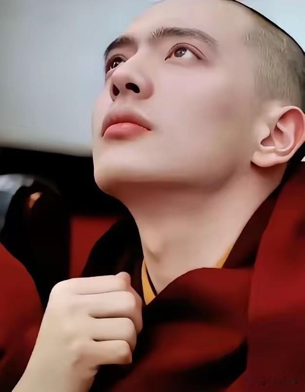 达隆夏仲活佛仰首时，眼神如此澄澈，满是对众生的悲悯，那一眼仿佛望穿了百年的风雪，