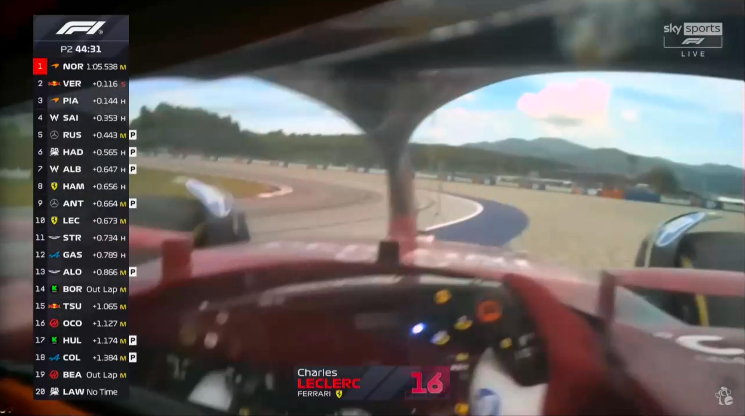 勒克莱尔刚刚在6号弯高速冲出赛道，还好没有撞F12025F1奥地利大奖赛 ​​​