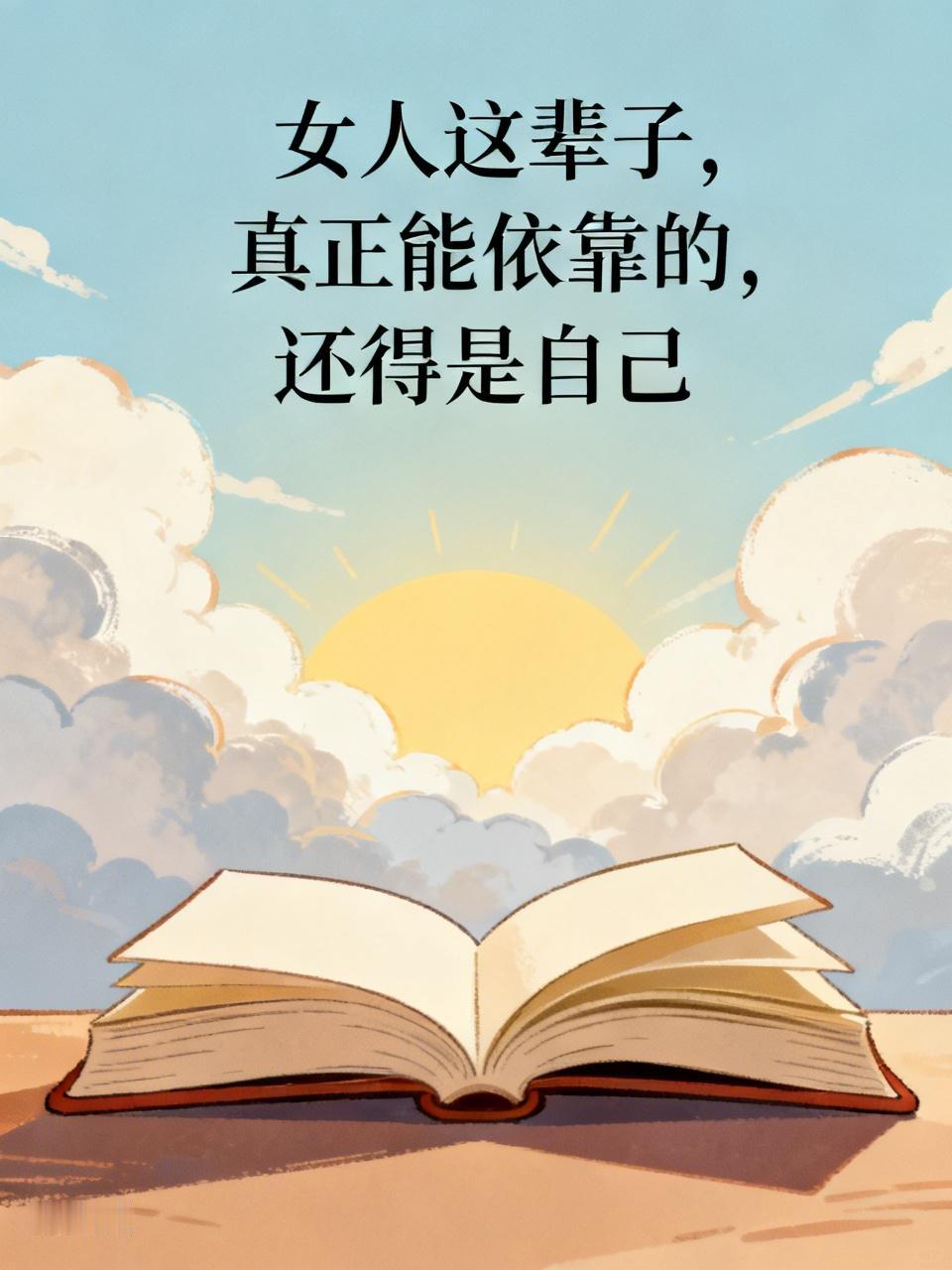 女人这辈子，真正能依靠的，还得是自己。

年少时靠父母，可他们也会年迈，无法管你