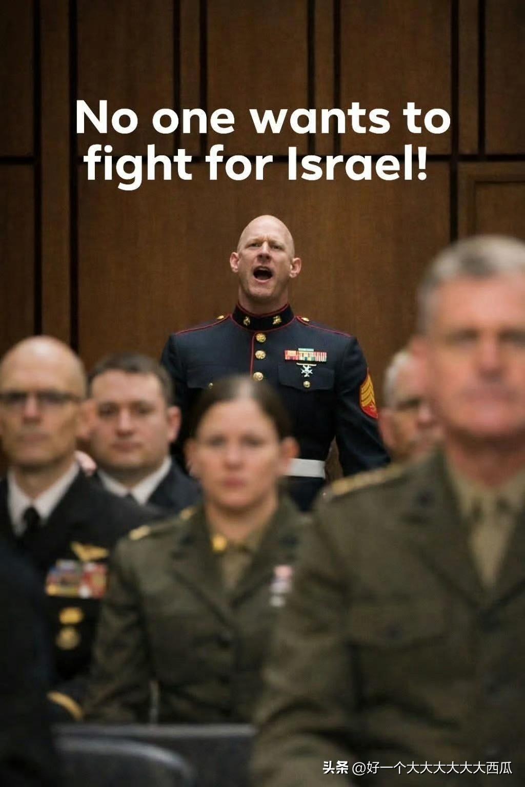 美国海军陆战队老兵因为一句“没人愿意为以色列而战”，
最终被强行驱离会场并弄断了