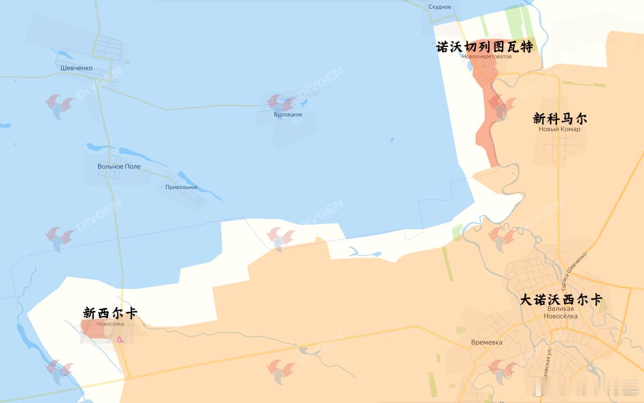 俄军解放了新西尔卡和诺沃切列图瓦特来源：DIVGEN 🚩 Карта СВО 