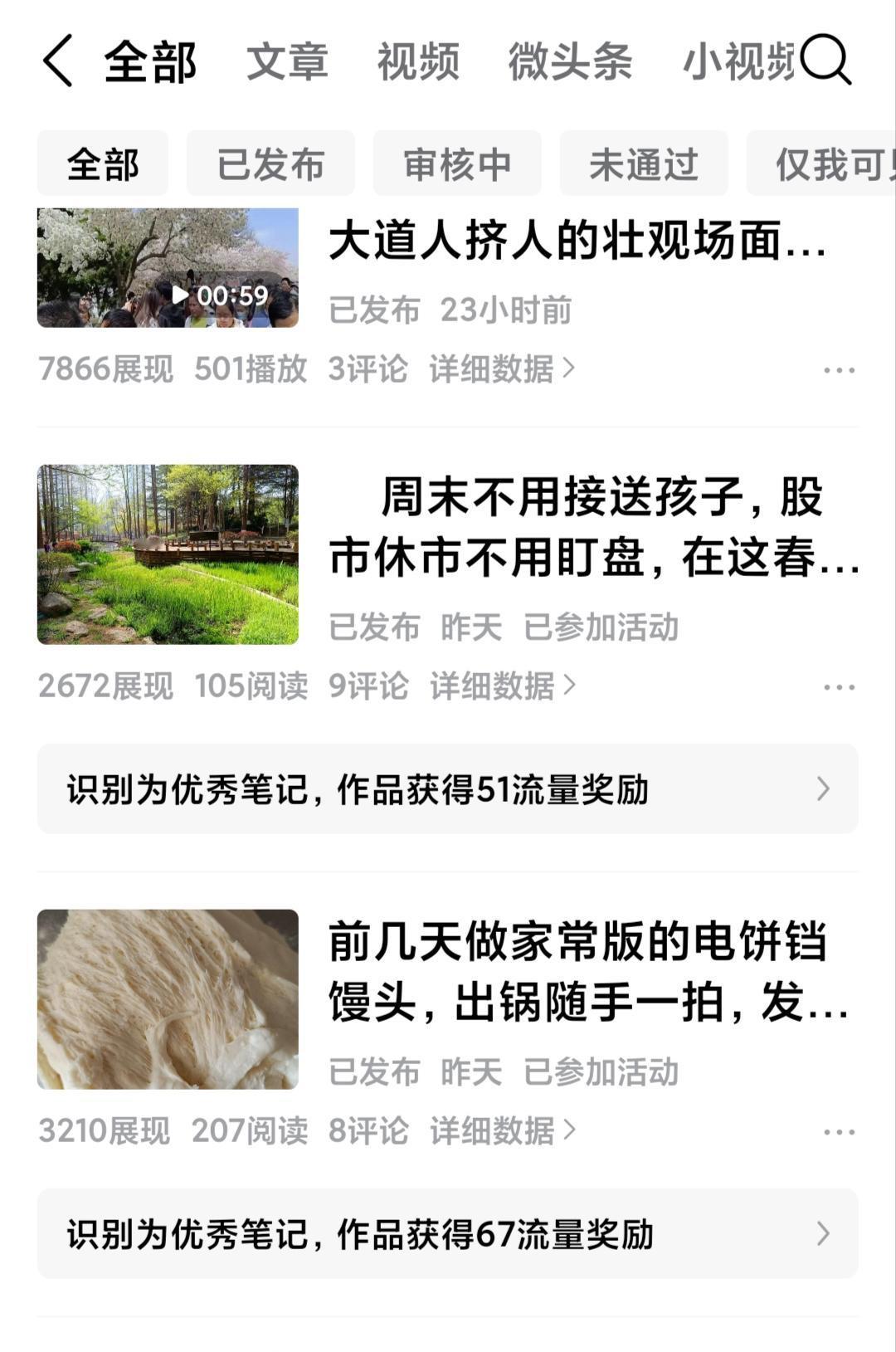 这阵子每天都有发文被冠以“识别为优秀笔记”，昨天也不例外。

    友友们想不