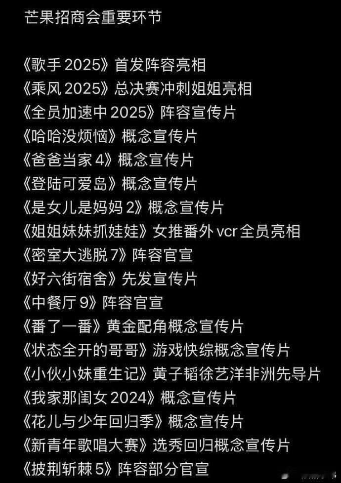芒果TV5月15日招商会的综艺和剧，有你期待的吗？ ​​​